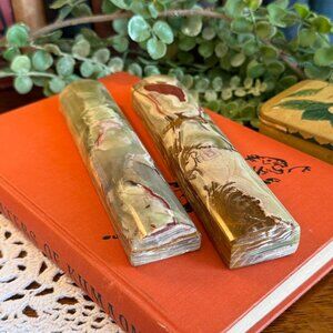 Green Marbled Onyx Cylindrical Blanks for Crafts or Healing Properties